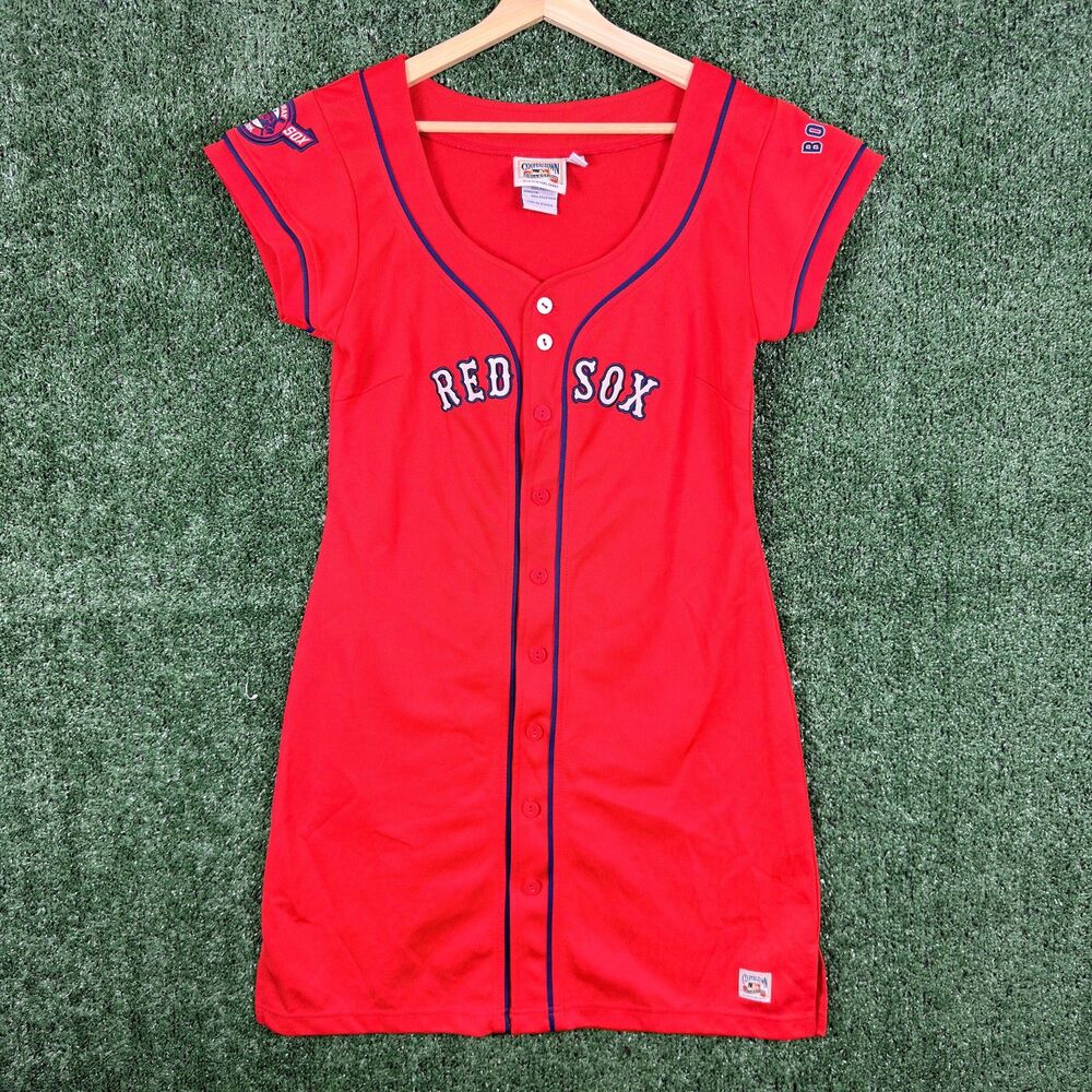Boston Red Sox Cooperstown Collection G-III Womens Jersey Dress Size L Red MLB
